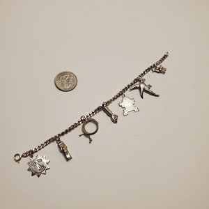 Vintage Sterling Silver Mexican Charm Bracelet