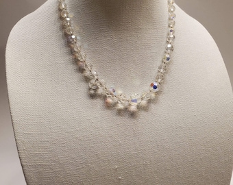 Dainty Clear Crystal Beaded Necklace