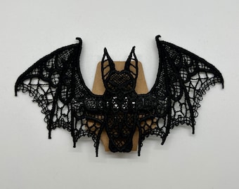 BAT FRENCH BARRETTE- Français Clip - Barrettes pour cheveux fins- Grande Barrette- Accessoires chauve-souris- Halloween Barrette- Accessoires capillaires Halloween