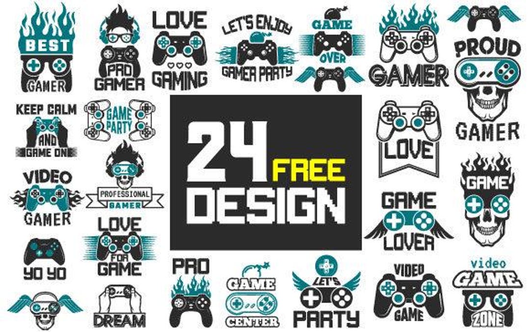 24 Gaming Designs SVG Bundle – Video Game Icons & Clipart Pack - Etsy