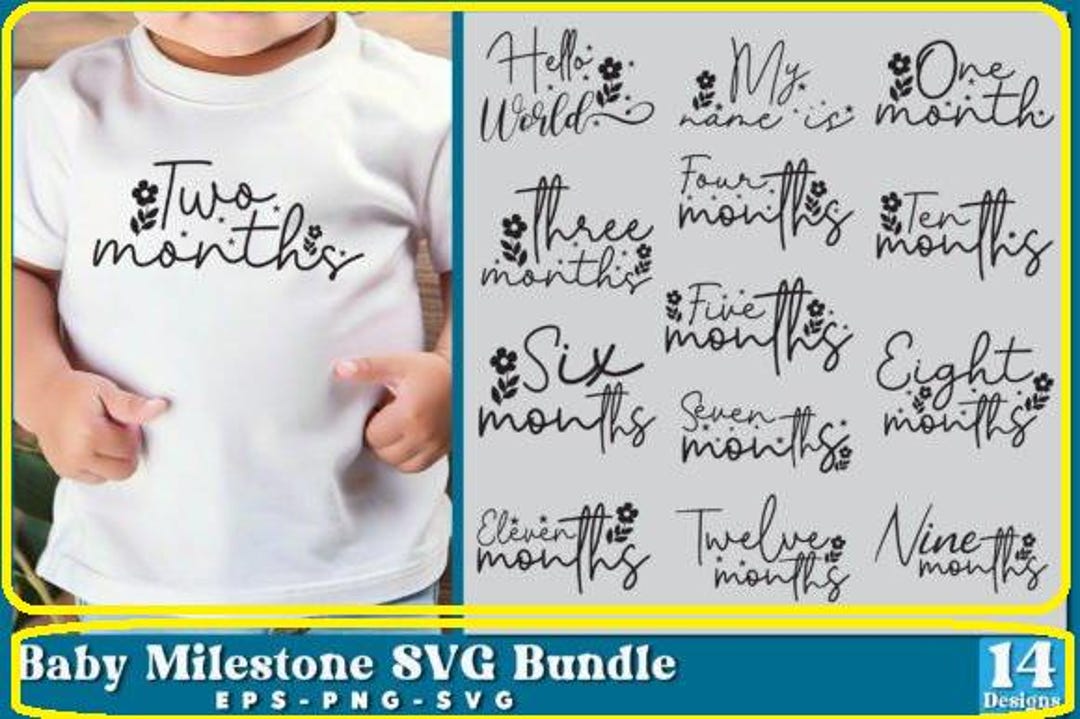 Baby Milestone SVG Bundle – Monthly Discs & Hello World Designs - Etsy