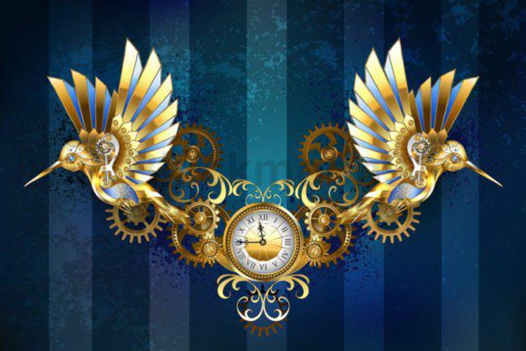 Steampunk Mechanical Hummingbird PNG Set, Vintage Bird Art (digital ...