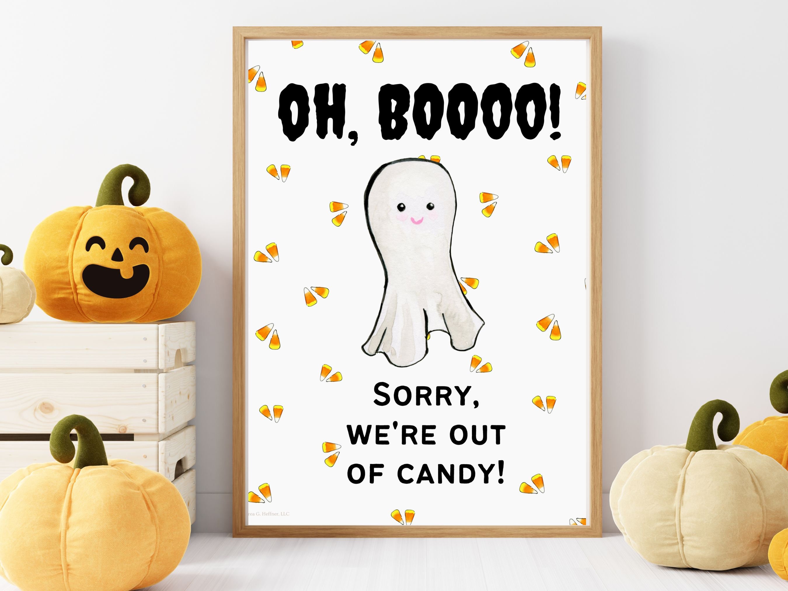 Oh, BOO Out of Candy Printable Porch Sign. Halloween Trick-or-treater ...