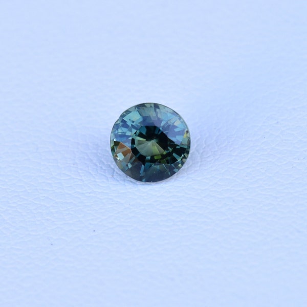 STUNNING FLAWLESS UNTREATED | Sapphire  TEAl 1.24ct Blusih Green loose gemstone |Precision Round BrilliantCut | Certified Natural