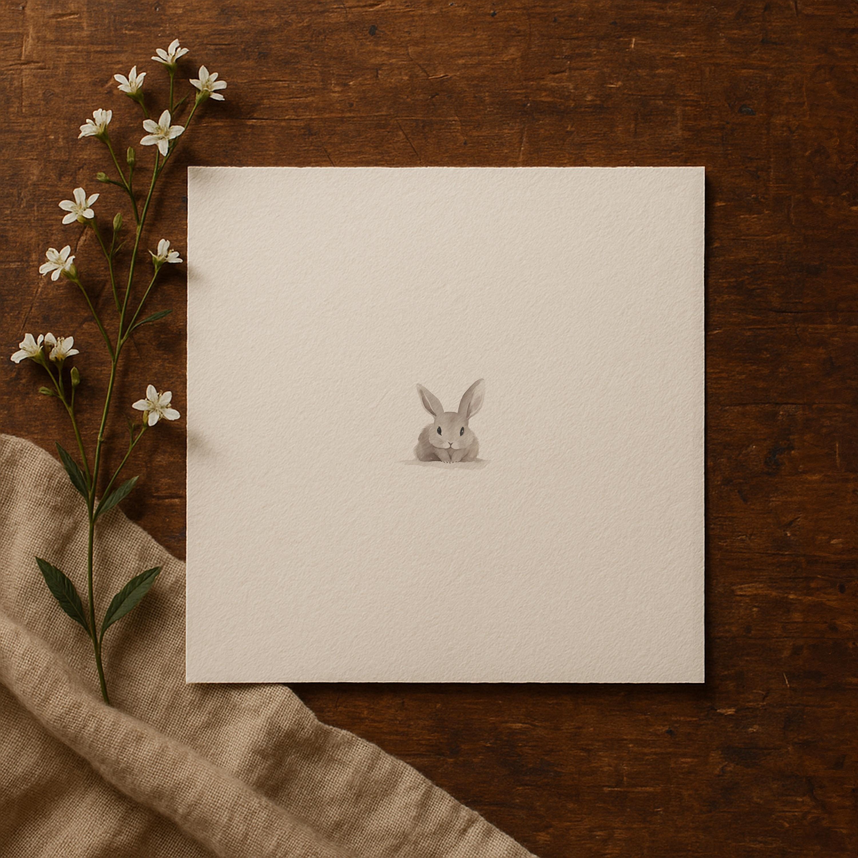 Miniature Bunny Watercolor Set of 4, Tiny Rabbit Art Print Collection ...