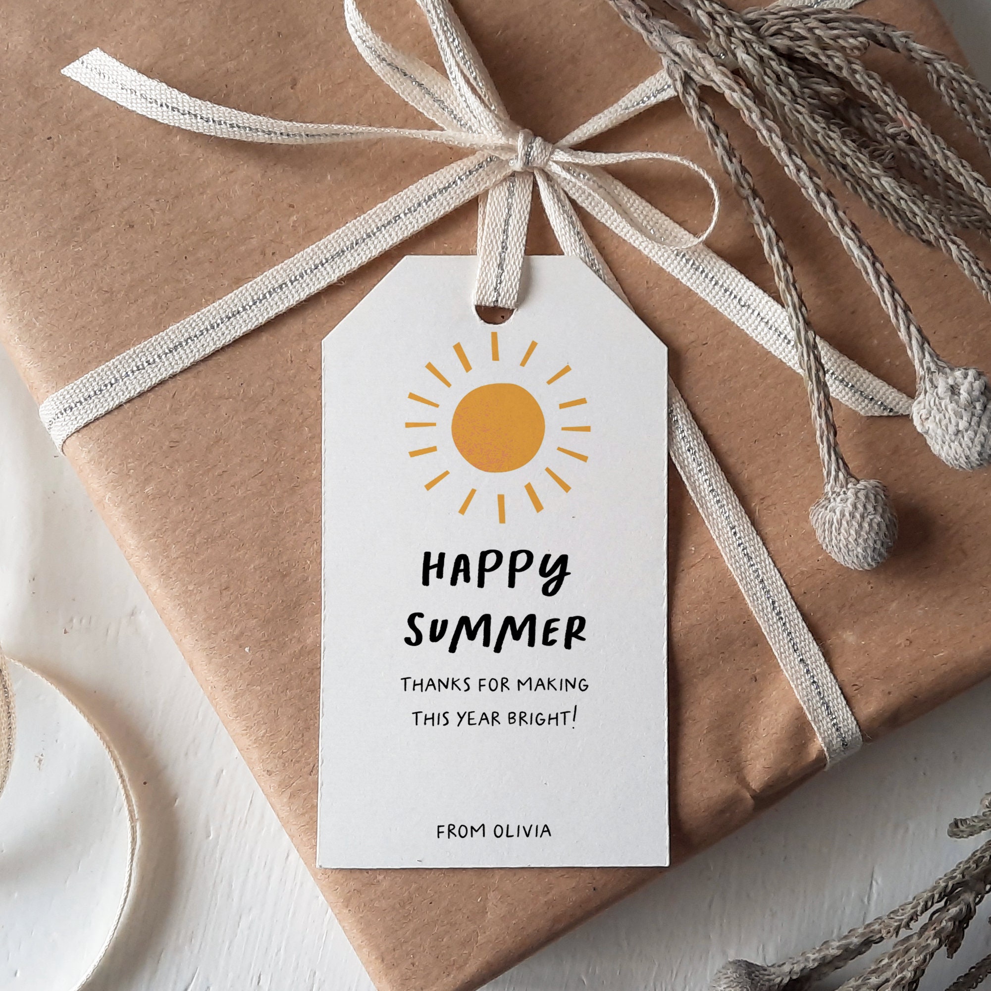 EDITABLE Happy Summer Tag Thanks for Making This Year Bright - Etsy