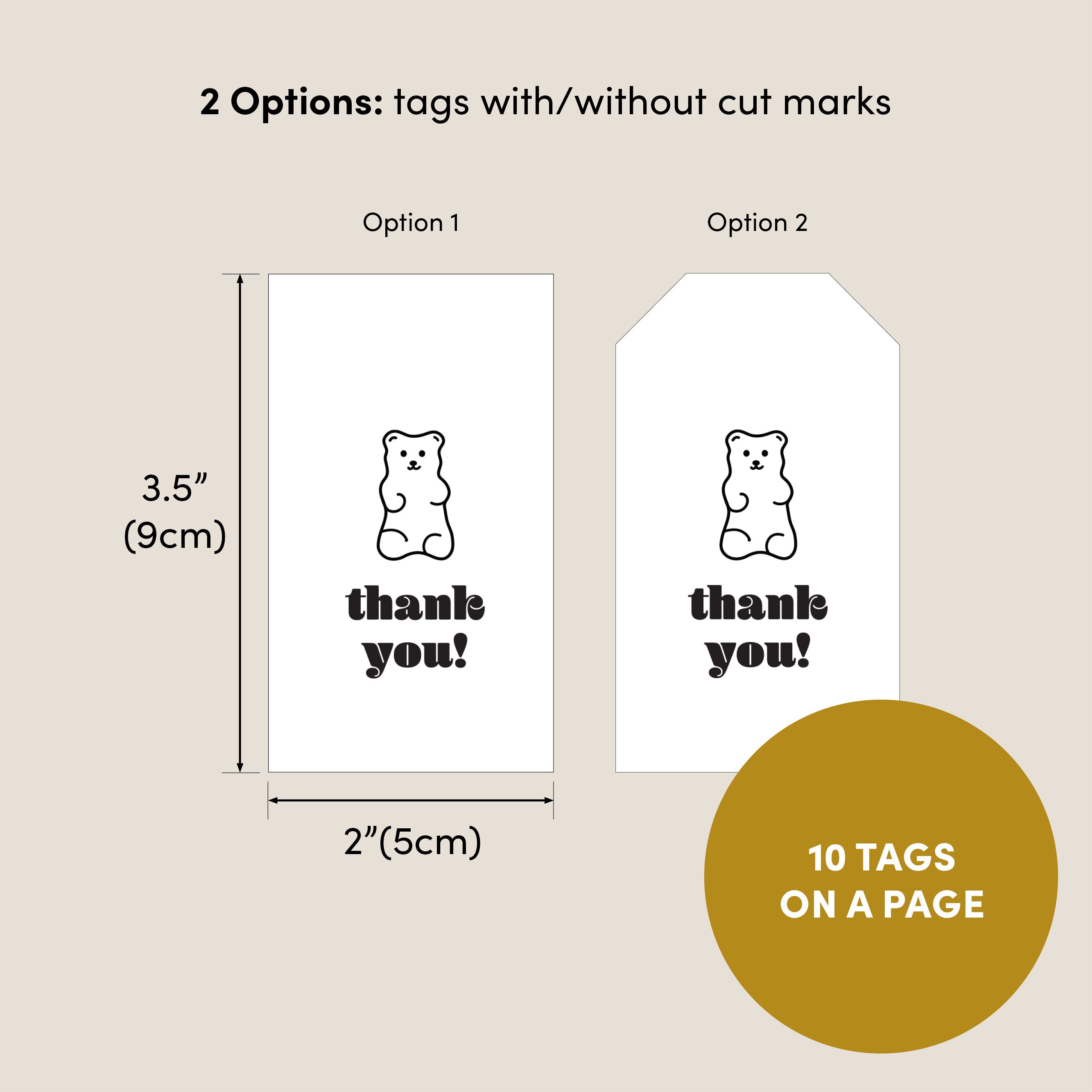 Gummy Bear Gift Tag Printable Thank You Favor Tag Bear Black Etsy