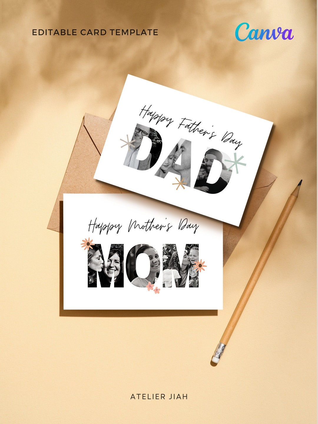 Printable Photo Letter Card Happy Birthday Card Mom Mothers Day Card ...