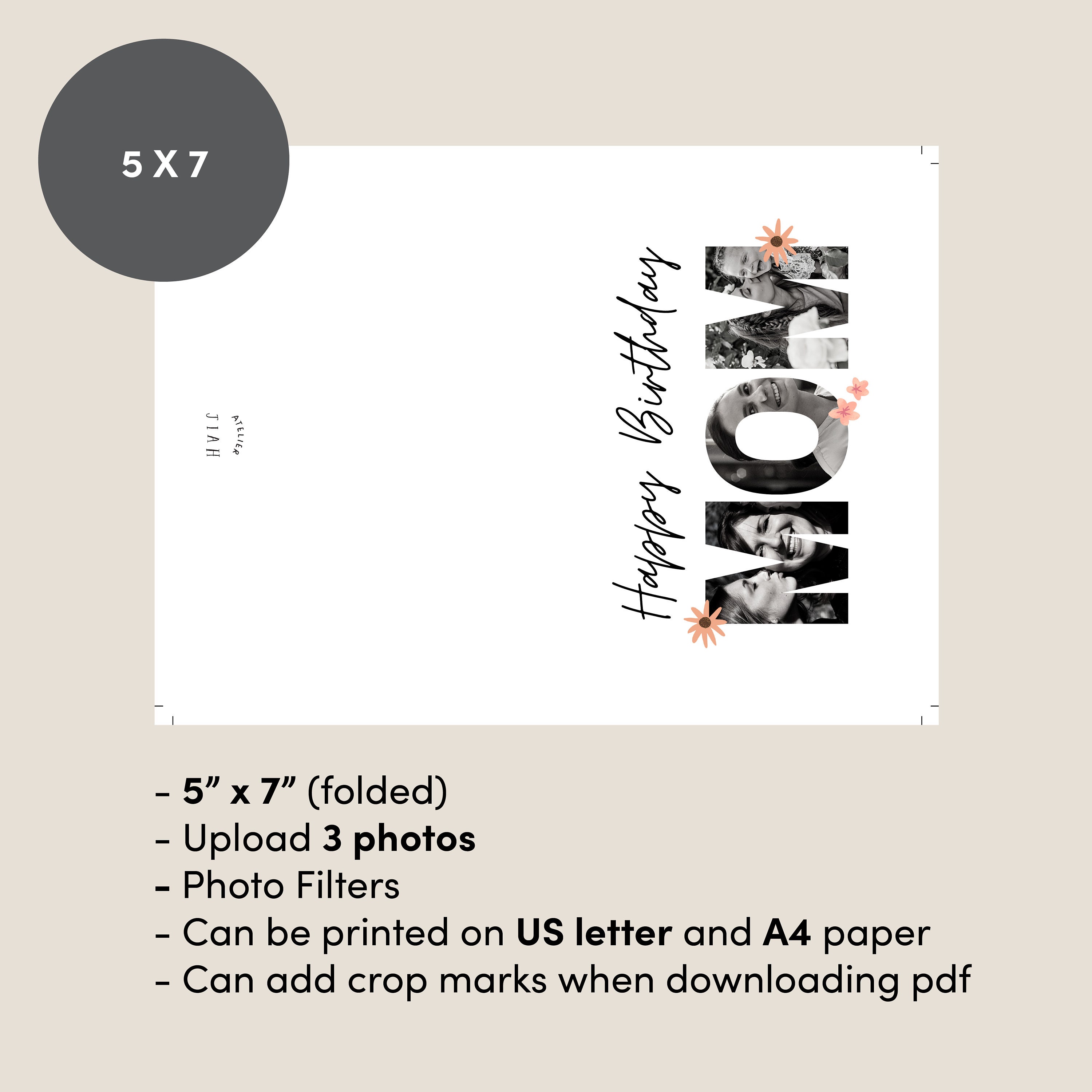 Editable Mothers Day Card for Mom Printable Blank Happy Mothers Day ...