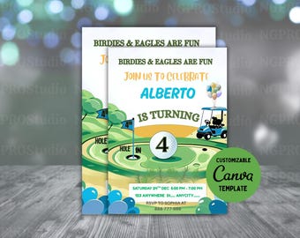 Golf Birthday Invitation Editable Template / Printable Golf Birthday Invitation / Personalized Golf Par-Tee Invite / Men E-Invite Digital