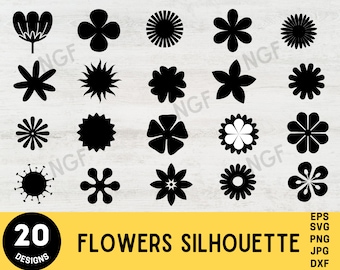 Flowers SVG Bundle, Flowers Clipart , Daisy svg , Rose SVG, Circut Cut Files Silhouette ,digital downloads