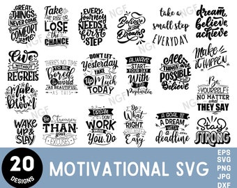 Inspirational Quotes Svg Bundle, Motivational Quotes Svg Bundle, Inspirational Svg, Positive Quotes Svg, Motivational Svg,  Cut File Cricut