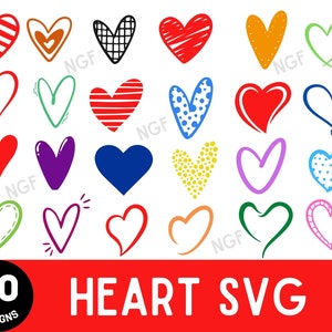 Red Heart SVG, Valentine&#39;s day svg, Red Hearts bundle, Love Svg, Heart svg, Lover Svg Bundle,Instant Download  Dxf, Png