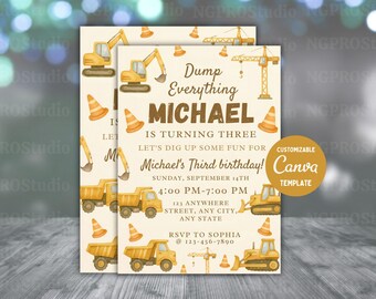 Construction Birthday Invitation Dump Everything Birthday Invitation Construction Birthday Invite Construction Bday Party Invite