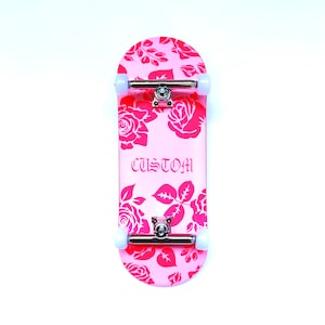 Professional Wooden Fingerboard Custom Pink Roses + paint coating 34mm