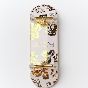 Professional Wooden Fingerboard Custom Roses Gold Foil 34mm