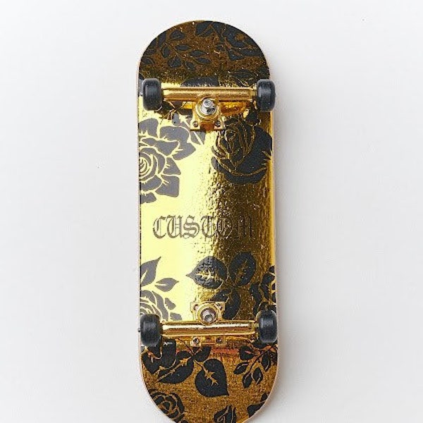 Professional Wooden Fingerboard Custom Roses Gold Foil 32mm