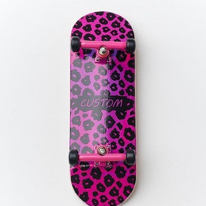Professional Wooden Fingerboard Custom LEO Pink shimmer Foil 34mm