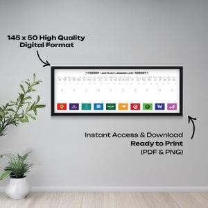 May include: A framed print with the text "LIGHTS OUT, LEGENDS LIVE!" and various racing team logos. The print is labeled "145 x 50 High Quality Digital Format" and "Instant Access & Download Ready to Print (PDF & PNG)".