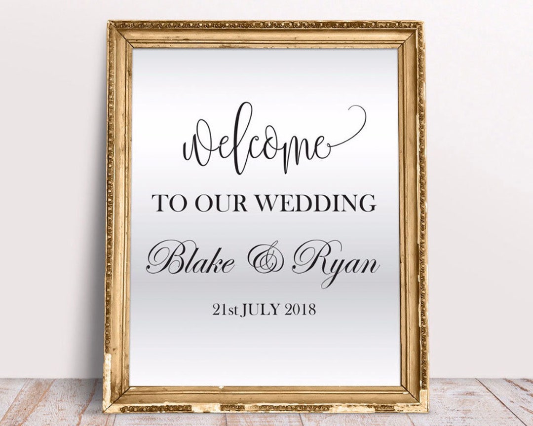 Mirror Wedding Sign Decal, Wedding Decal for Mirror, to Our