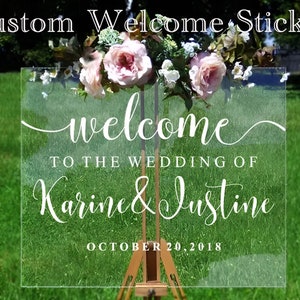 Custom Wedding Decal Sticker, Mirror Wedding Sign, Welcome to our wedding Decal, Personalized Wall Decal, Vinyl Decal for Board