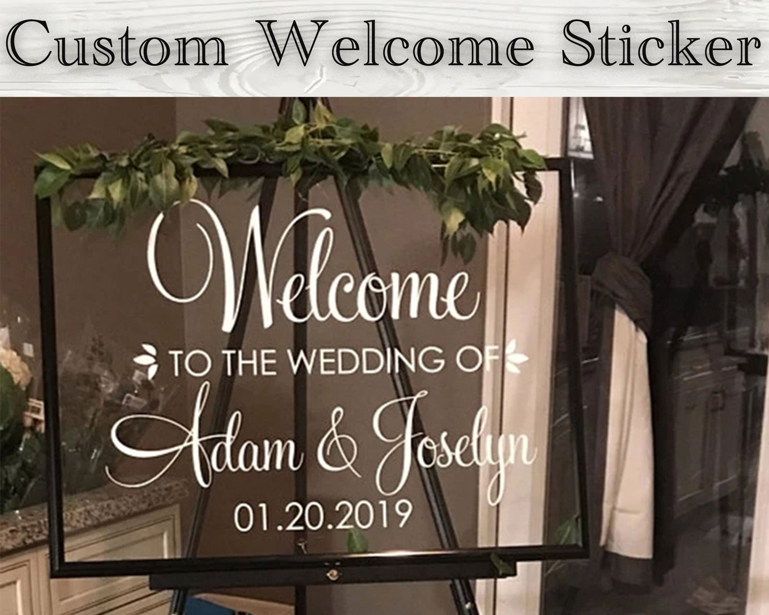 Wedding Mirror Decal Custom Wedding Mirror Personalized Wedding