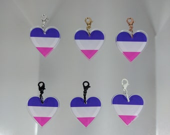 Pride Flag Heart Charm [Nr5] Heterosexual {PERSONA Collection} DIY Charm - Gender-Neutral Fashion Jewelry