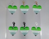 Pride Flag Heart Charm [Nr46] Aromantic {PERSONA Collection} DIY Charm - Gender-Neutral Fashion Jewelry