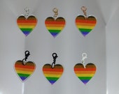 Pride Flag Heart Charm [Nr2] Rainbow Philadelphia {PERSONA Collection} DIY Charm - Gender-Neutral Fashion Jewelry