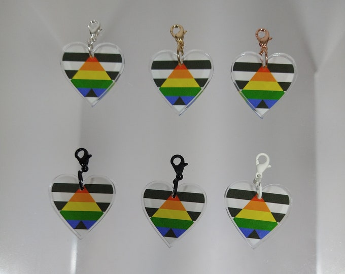 Pride Flag Heart Charm [Nr4] Straight Ally {PERSONA Collection} DIY Charm - Gender-Neutral Fashion Jewelry