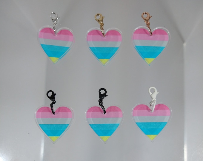 Pride Flag Heart Charm [Nr20] Genderflux {PERSONA Collection} DIY Charm - Gender-Neutral Fashion Jewelry