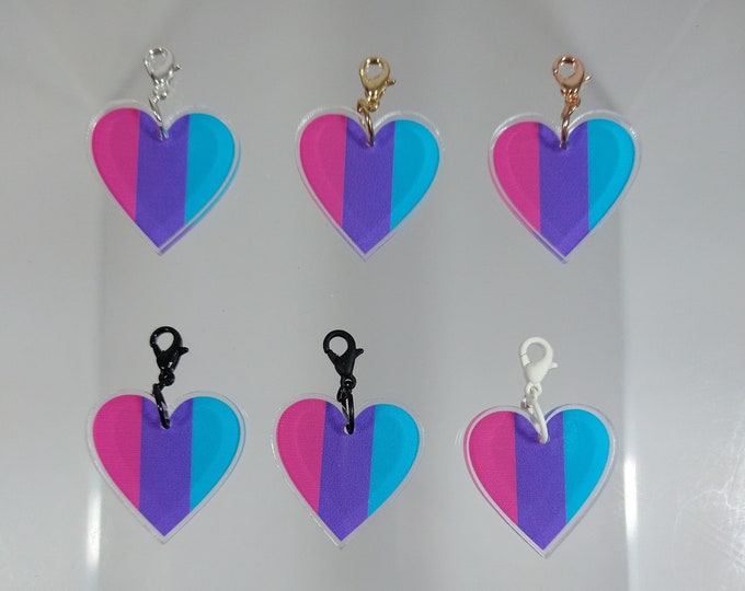 Pride Flag Heart Charm [Nr55] Androgyne {PERSONA Collection} DIY Charm - Gender-Neutral Fashion Jewelry