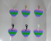 Pride Flag Heart Charm [Nr8] Trigender {PERSONA Collection} DIY Charm - Gender-Neutral Fashion Jewelry