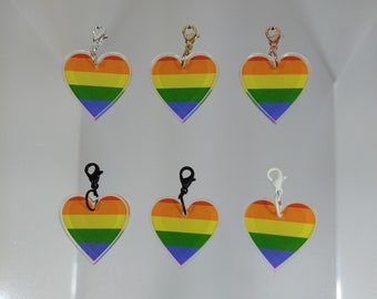 Pride Flag Heart Charm [Nr1] Rainbow {PERSONA Collection} DIY Charm - Gender-Neutral Fashion Jewelry