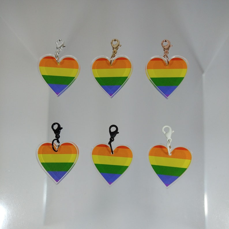 Pride Flag Heart Charm Nr1 Rainbow PERSONA Collection DIY image 1