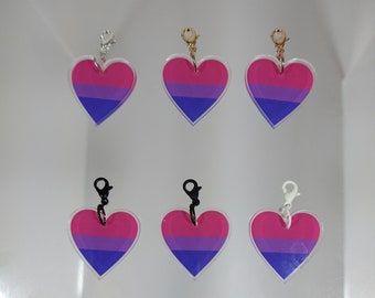 Pride Flag Heart Charm [Nr6] Bisexual {PERSONA Collection} DIY Charm - Gender-Neutral Fashion Jewelry