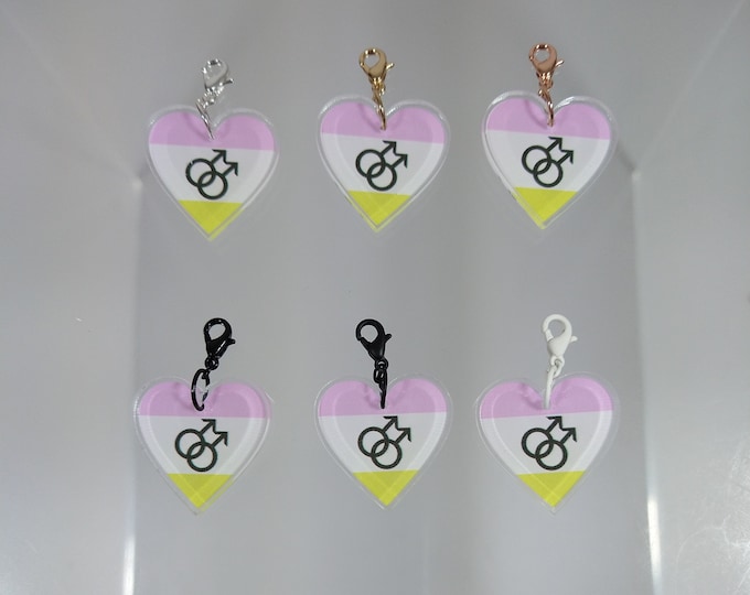 Pride Flag Heart Charm [Nr34] Twink {PERSONA Collection} DIY Charm - Gender-Neutral Fashion Jewelry