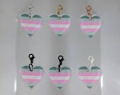 Pride Flag Heart Charm [Nr51] Demigirl {PERSONA Collection} DIY Charm - Gender-Neutral Fashion Jewelry