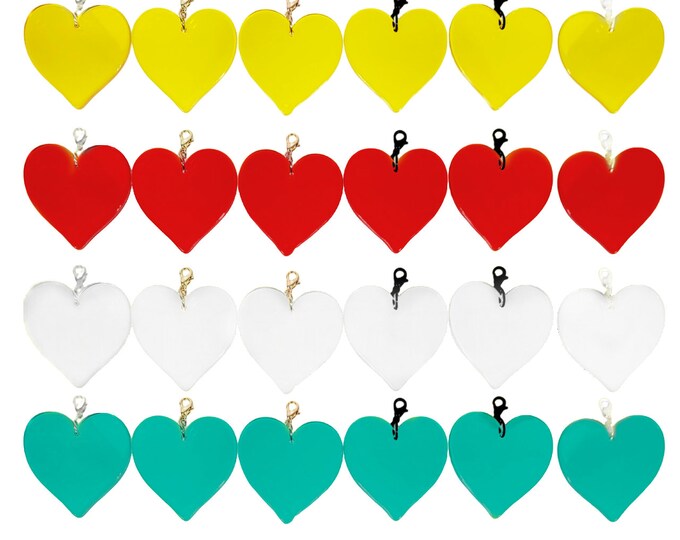 Valentine's Acrylic Big Heart Charm [Valentine's Day 2023 gift] DIY Charm Premium - Gender-Neutral Fashion Statement Jewelry
