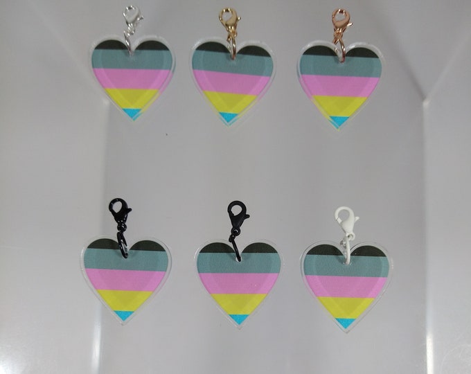 Pride Flag Heart Charm [Nr17] Polygender {PERSONA Collection} DIY Charm - Gender-Neutral Fashion Jewelry