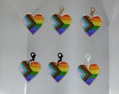 Pride Flag Heart Charm [Nr3] Rainbow Progress {PERSONA Collection} DIY Charm - Gender-Neutral Fashion Jewelry