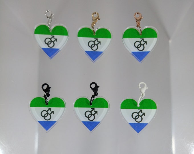 Pride Flag Heart Charm [Nr33] Hunk {PERSONA Collection} DIY Charm - Gender-Neutral Fashion Jewelry