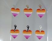 Pride Flag Heart Charm [Nr13] Lesbian New {PERSONA Collection} DIY Charm - Gender-Neutral Fashion Jewelry