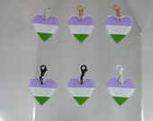 Pride Flag Heart Charm [Nr21] Genderqueer {PERSONA Collection} DIY Charm - Gender-Neutral Fashion Jewelry