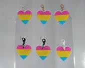 Pride Flag Heart Charm [Nr36] Pansexual {PERSONA Collection} DIY Charm - Gender-Neutral Fashion Jewelry