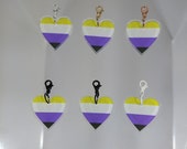 Pride Flag Heart Charm [Nr22] Non-binary {PERSONA Collection} DIY Charm - Gender-Neutral Fashion Jewelry