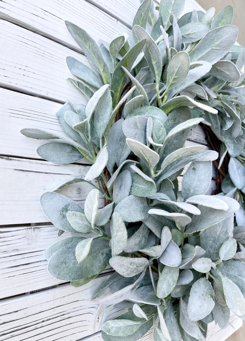 Year Round Lamb’s Ear Wreath for Front Door, Farmhouse Wreath, Gift for ...