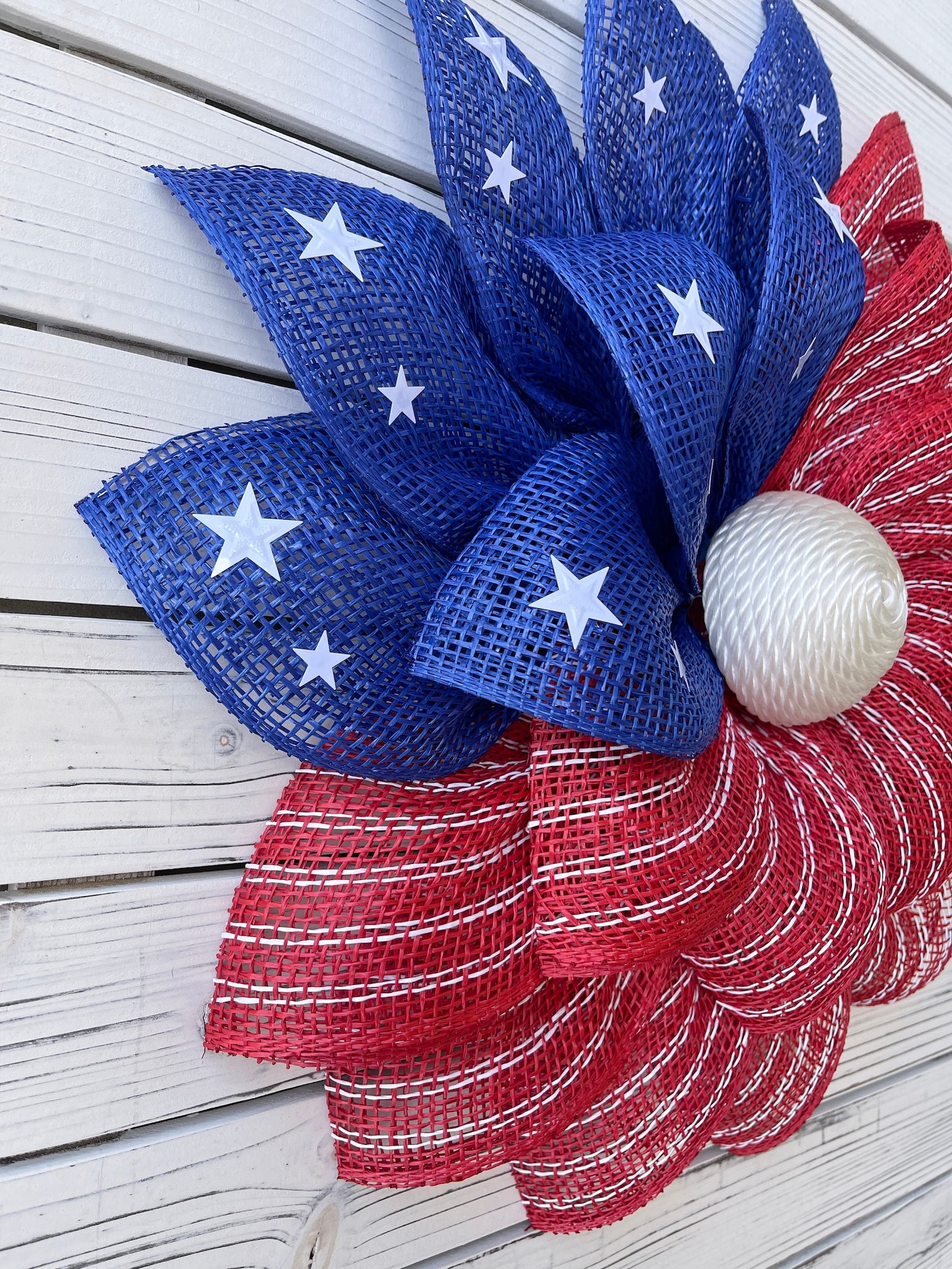 American Flag Wreath for Front Door, Patriotic Wreath, Red White Blue ...