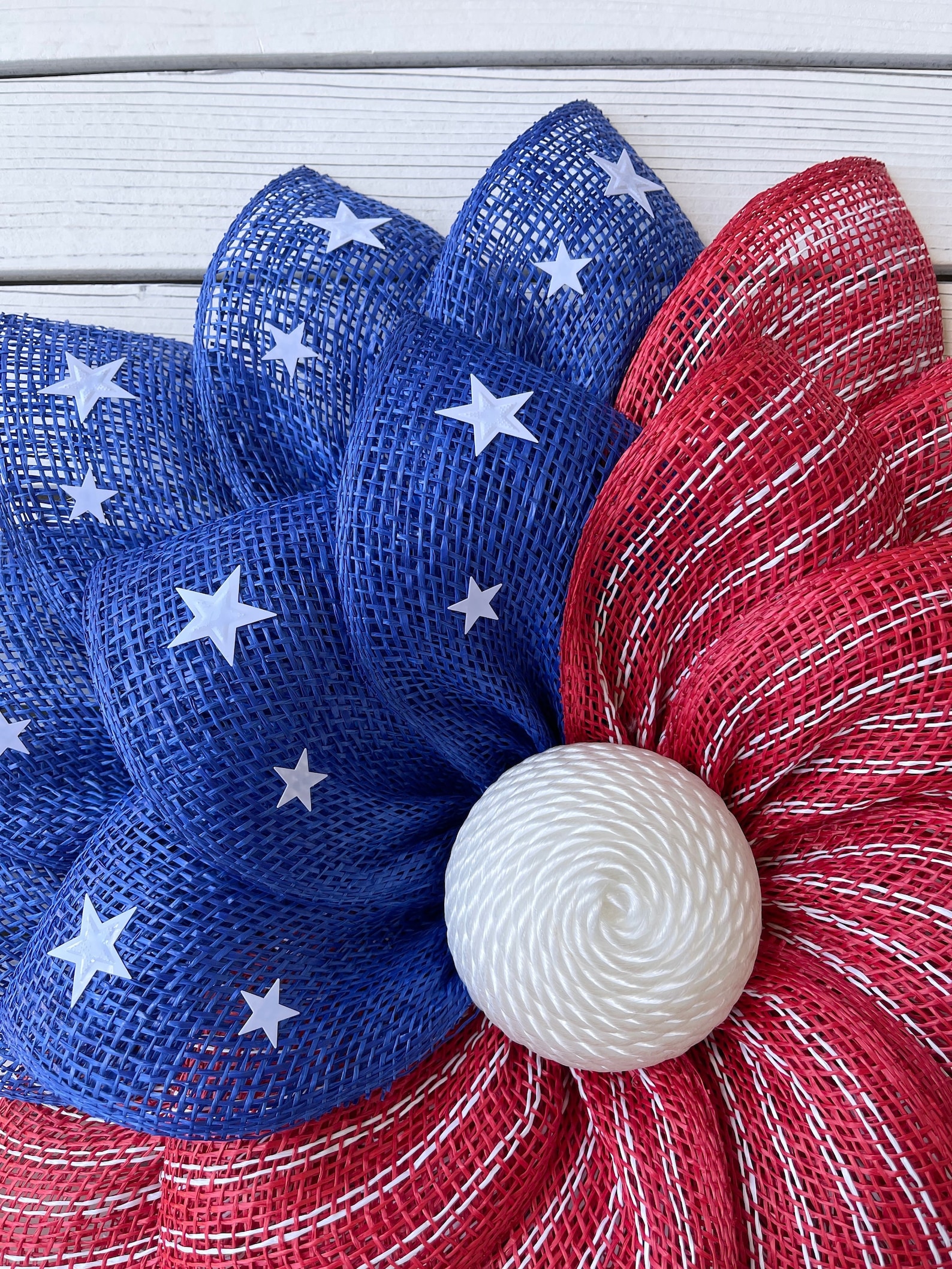 American Flag Wreath for Front Door, Patriotic Wreath, Red White Blue ...