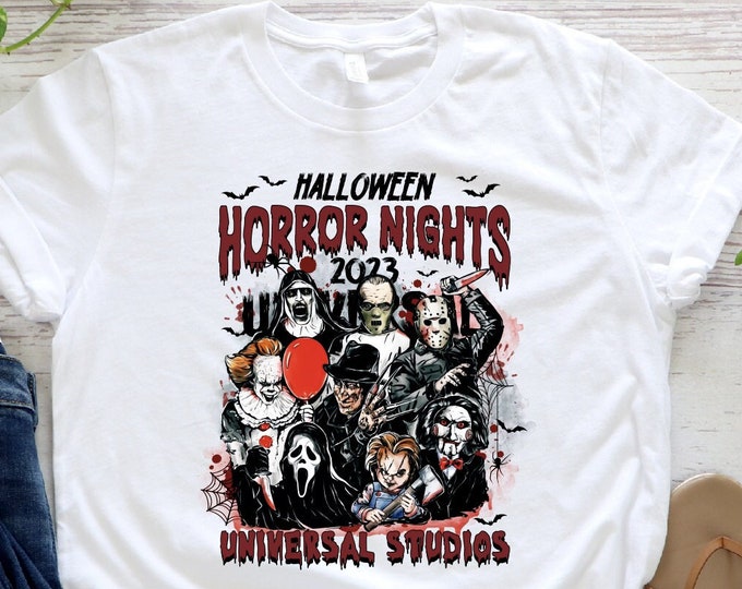 Halloween 2023 Horror Nights Universal Studios Shirt, Horror Characters Halloween Shirt, Universal Studios Scary Shirt, Halloween Shirts